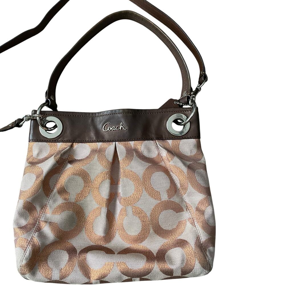 Coach Ashley Op Art Hippie Signature C Crossbody Shoulder Bag Pink Brown Y2K - Picture 11 of 11